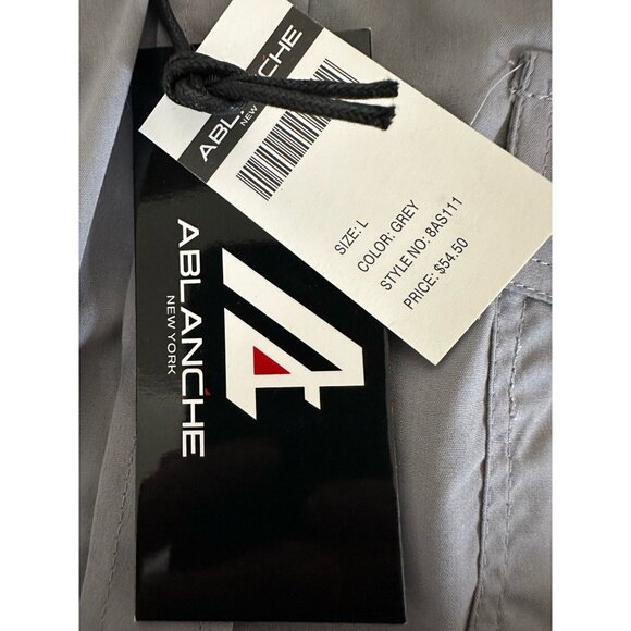 Ablanche New York Mens Large Gray Button Up Short Sleeve Shirt NEW - Picture 4 of 5